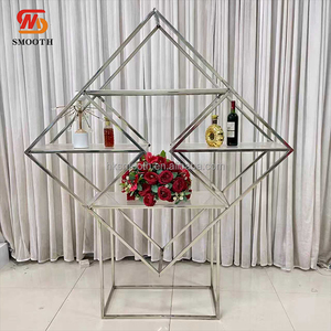 SMOOTH Wedding Events Party Champagne Display <b>Shelf</b> Silver Stainless Steel Wine Rack - Product Image 1