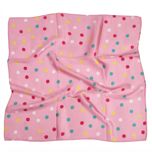 Pañuelo Cuadrado de Poliéster con Estampado Personalizado de 27.5 Pulgadas, Pañuelo de Cuello con Diseño de Lunares para Mujer, Accesorios de Moda, Venta al Por Mayor OEM - Product Image 1