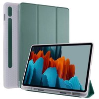 Tri-pliage étui en cuir pu transparent souple tpu mince couverture magnétique avec porte-crayon pour Samsung Galaxy Tab S9 11 pouces