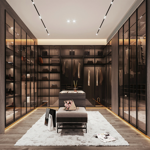 Free Design Custom Wardrobe With Aluminum Frame Modern Luxury Glass <strong>Closet</strong> Bedroom Walk in Wardrobe <strong>Closet</strong> - Product Image 2