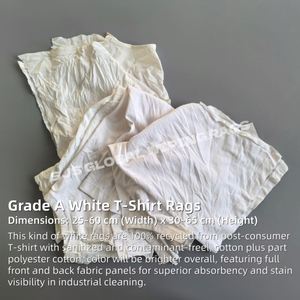 Trapos de algodón blancos para limpieza, paños de algodón para uso industrial, 20 kg, trapos de camiseta blancos en caja - Product Image 2