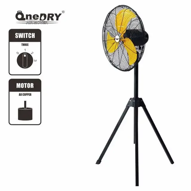 2025 New Electric Industrial Fan 20'' Pedestal Adjustable Height Stand Sturdy Base Metal Construction Household Use OEM/ODM