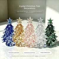 Ornement de bureau en quartz transparent spécial transfrontalier, arbre de Noël, décoration en cristal dessinée à la main, cadeau de vacances, en stock