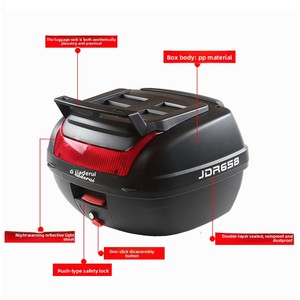 Electric Vehicle Motorcycle <strong>Trunk</strong> Thickened <strong>Large</strong> Pedal Tail Box <strong>Storage</strong> Anti-Vibration Toolbox Plastic Universal Electric Bikes - Product Image 2