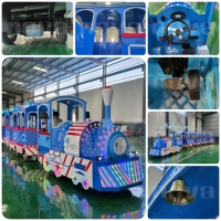Train sans rails Nova Rides pour aire de jeux extérieure, manège pour enfants avec lumières LED TLT-FT9, manèges de fête foraine, train touristique sans rails