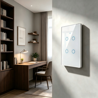 WHX04 Panel Saklar Pintar Nirkabel 4 Tombol Desain Bar Standar AS Tuya WiFi Zigbee Smart Life APP untuk Rumah Hotel Gedung