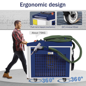 เครื่องทำความสะอาดสนิมโลหะด้วยเลเซอร์ 1500W 2000W กำลังสูง ไฟเบอร์เลเซอร์ สำหรับทำความสะอาดสี คราบออกไซด์ คราบไขมัน น้ำมัน และพื้นผิว - Product Image 2