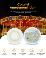 Lampes décoratives à points populaires Decorlite Cabochon 60mm de diamètre 24V E14 LED RGB 48 pièces IP65 en plastique pour parcs à thème