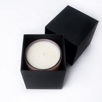 Boîte cadeau de luxe pour bougie avec couvercle et base carrés noirs, pot à bougie personnalisé avec couvercle et boîte cadeau