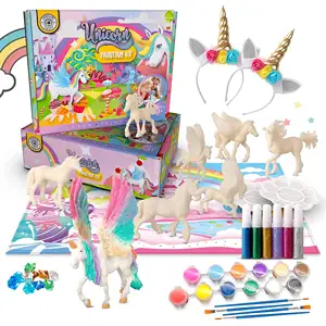 Kızlar için Unicorn boyama kiti boya kendi zanaat kiti oyuncaklar bantlar Pegasus Alicorn DIY Unicorn el sanatları hediyeler kızlar için
