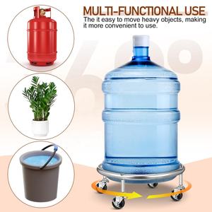 Soporte de Almacenamiento para Botellas de Gas Licuado con Base Móvil Desmontable de Acero Inoxidable, Tipo de Piso, con Ruedas Universales para Cocina - Product Image 6