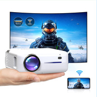 Mini projecteur vidéo WiFi portable avec support de lampe LED pour connecter un ordinateur et un ordinateur portable pour les présentations