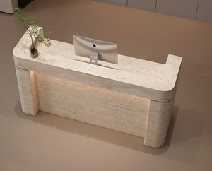 Mostrador <span class=keywords><strong>de</strong></span> Recepción Moderno y Sencillo con Acabado <span class=keywords><strong>de</strong></span> Grano <span class=keywords><strong>de</strong></span> Piedra, Personalizable, para Conserjería y Cajero - Product Image 5