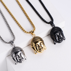 Pendentif <span class=keywords><strong>bouddha</strong></span> en acier inoxydable pour hommes personnalisé en usine amulette plaqué or 18 carats bijoux religieux Type bouddhisme - Product Image 4