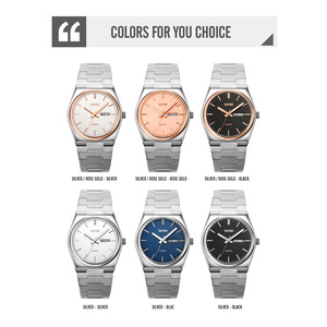 Montre chronographe ronde pour homme, montre-bracelet de luxe en acier inoxydable, montre à quartz étanche 30M - Product Image 3