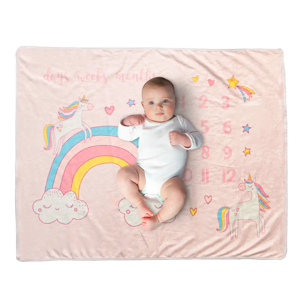Baby monatliche Meilenstein Decke für Baby-Dusche Geschenk Fotografie Hintergrund Prop Neugeborenen Flanell Wachstums tabelle