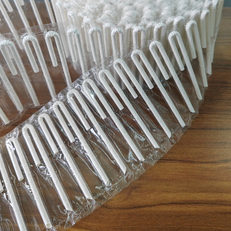 4.6*156mm Disposable Flexible Unique Drinking Paper Straw U Shape Eco Friendly Straw for Juice