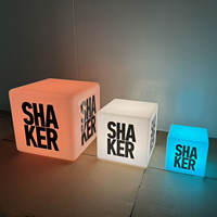 Cubo Luminoso LED Ricaricabile Moderno 40x40cm/50x50cm RGB16 Colori per Casa, Bar e Pub - Resistente all'Acqua