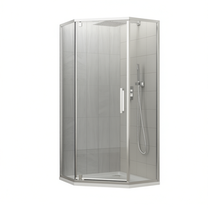 Cabine de douche semi-cadre chromée 34-1/8 x 72 à portes battantes Neo-Angle pour salles de douche - Product Image 1