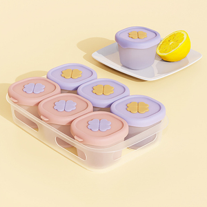 Cuenco de silicona de grado alimenticio para niños de 120ml, sin BPA, apto para <span class=keywords><strong>microondas</strong></span>, fácil de <span class=keywords><strong>limpiar</strong></span>, irrompible para la caja de alimentos complementarios del bebé - Product Image 6