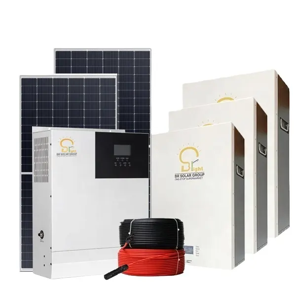 BR SOLAR Off Grid Solaranlage 5KW 10KW Home Solarpanel-Kit mit Lithium batterie für Fertighäuser 10kW Solarstrom system