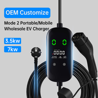 Chargeur EV portable 3,5 kW 7 kW 32 A, station de recharge rapide pour véhicules électriques, application intelligente pour la maison, EVSE, fabricant OEM ODM