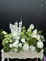 Freestyle vert clair hortensia mariage allées décor artificiel vert foncé hortensia fleur coureur pour événement allée décoration