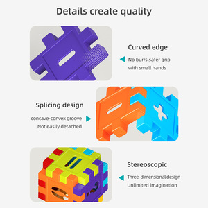 Juego de Bloques de Construcción de Plástico PP Coloridos para Niños, Tema de Edificios Modernos, Juguete de Bricolaje <span class=keywords><strong>STEM</strong></span>, Ensamblaje, Educación Temprana, Aprendizaje Digital - Product Image 4