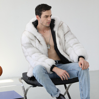 Charmant personnalisé hommes sweats à capuche vêtements d'hiver véritable fourrure de renard veste manteau pour hommes