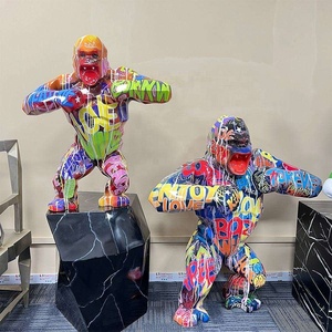 2024 Animate <strong>King</strong> <strong>Kong</strong> Apes Sculpture <strong>Life</strong> <strong>Size</strong> Props Chimpanzee Gorilla Resin Statues for Art Decor - Product Image 2