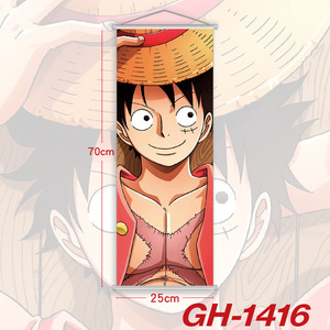 25*70CM vente en gros Anime Luffy Tanjirou <span class=keywords><strong>Nezuko</strong></span> impression affiche murale défilement dessin animé suspendus photos - Product Image 2