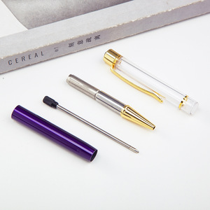 Promotion pas cher bricolage 1.0mm cristal stylo à bille métal flotteur stylos multicolore vide Tube créatif cadeaux promotionnels - Product Image 4