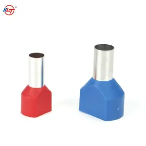 LEXT TE PVC rame isolato doppia entrata Bootlace ferrule Crimp Car Van Twin te cord-end terminali terminali del tubo a doppia linea