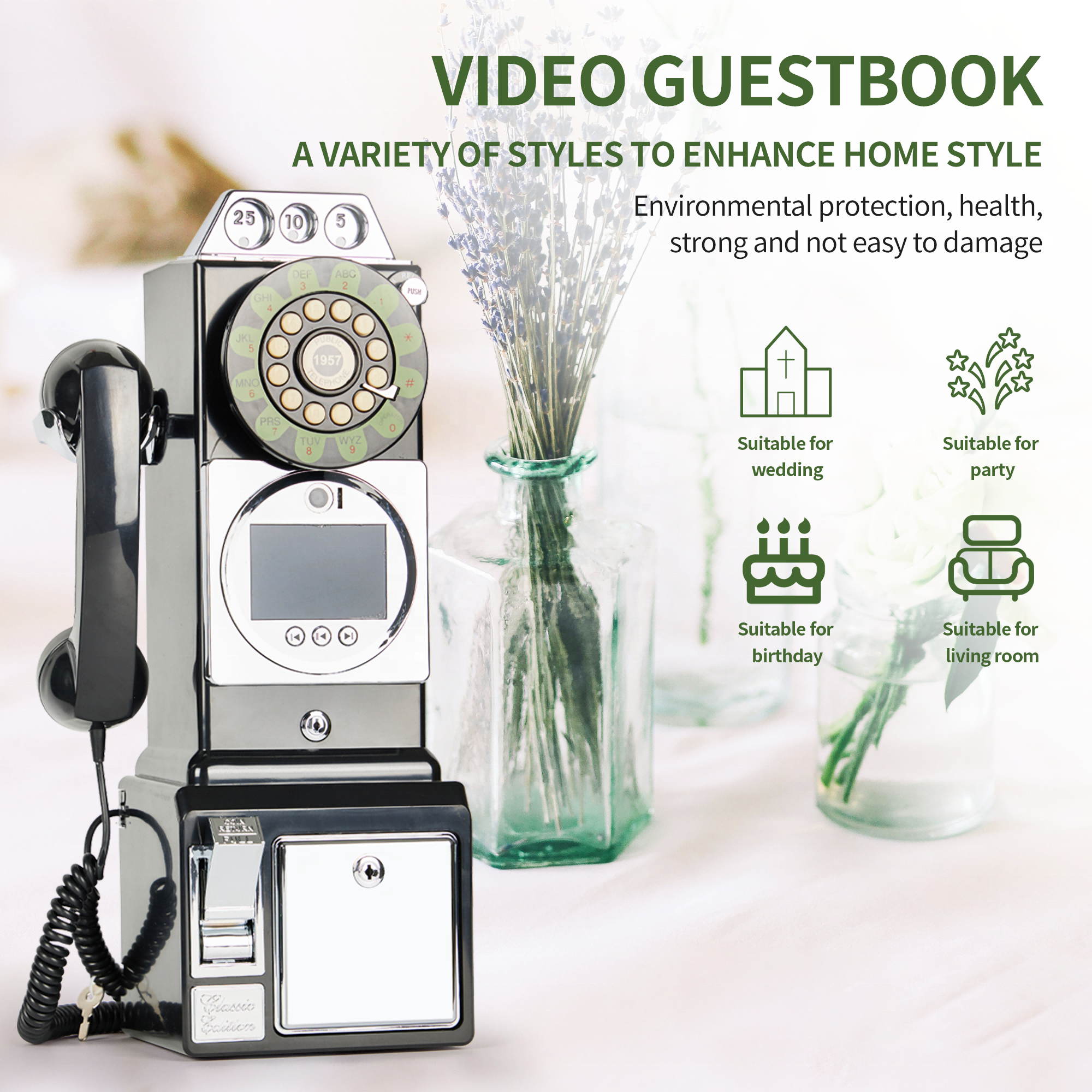 wedding decoration audio guest book black