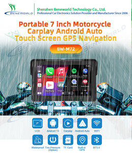 จอสัมผัสแบบไร้สายสำหรับรถจักรยานยนต์ GPS พร้อม CarPlay 2GB + 32GB แอนดรอยด์13กันน้ำ IPX7รถจักรยานยนต์ - Product Image 6