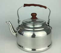 Bouilloire en aluminium poli SL écologique jaune avec bec verseur soudé pour cuisinière à gaz