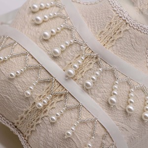 Accessori Fai-da-Te per Cheongsam e Hanfu, Nastro Decorativo Bianco con Perle e Frange, Passamaneria con Ciondolo in Perle - Product Image 6