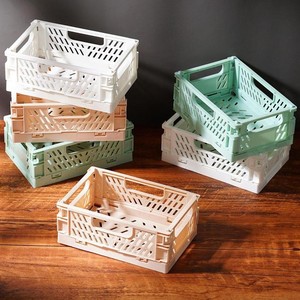 Mini Boîte de <span class=keywords><strong>Rangement</strong></span> Pliable en Plastique, Panier de <span class=keywords><strong>Rangement</strong></span> Cosmétique pour Bureau à Domicile - Product Image 6
