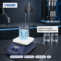 Agitateur magnétique numérique à plaque chauffante LCD VIKERI pour laboratoire, 380°C, 1500 tr/min, plaque en alliage d'aluminium avec revêtement céramique, OEM, garantie 1 an