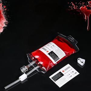 Bolsa de Sangre de Halloween de Doble Tubo, 350 ml, Bolsa para Bebidas, Jugo Concentrado, Paquete Energético, Accesorios de Vampiro, Bolsa de PVC, Artículos para Fiestas - Product Image 2