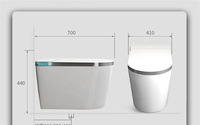 WC intelligent monobloc haut de gamme à télécommande, économie d'énergie, cuvette de toilette en céramique à poser au sol