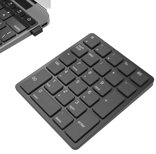 New JOMAA Rechargeable Wireless 2.4 GHz USB Type-C Numeric Keypad Keyboard for Laptop Computer