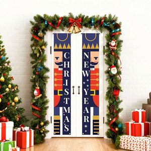 1*6ft <b>Nutcracker</b> Soldier <b>Christmas</b> Door Hanging <b>Decorations</b> Couplets PVC & Polyester Long Rectangle for Home <b>Decoration</b> - Product Image 3