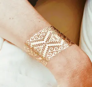 OEM 2.5 inch gold foil colorful temporary tattoo for kids festival event party gift body art tattoo sheet arm face sticker
