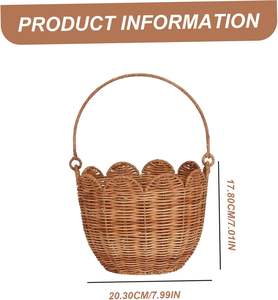 <span class=keywords><strong>Cestino</strong></span> di stoccaggio in <span class=keywords><strong>vimini</strong></span> moderno rustico con manico rotondo Easter Organizer per campeggio <span class=keywords><strong>pic</strong></span>-<span class=keywords><strong>nic</strong></span> o camera da letto-Feat Organizer - Product Image 3