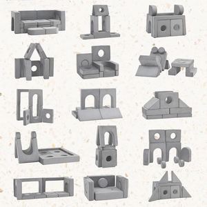 Fabric Modern Baby Sofa Modular Compressible <b>Sectional</b> Couch High Density Foam Building Block Sofa Kids School <b>Outdoor</b> - Product Image 2