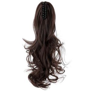 Extension per <span class=keywords><strong>capelli</strong></span> a coda di cavallo con clip da 8-30 pollici, in <span class=keywords><strong>capelli</strong></span> Remy europei, ricci castani, senza grovigli, facili da usare per <span class=keywords><strong>donna</strong></span> - Product Image 2