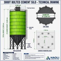 Silo à ciment boulonné HAOLI 3000T, silo de stockage en acier assemblé par boulons pour les grands projets d'ingénierie