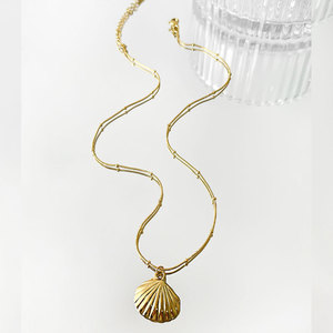 สร้อยคอจี้แฟชั่นฮาวายฤดูร้อน สร้อยคอเปลือกหอยเคลือบทอง 14k 18k PVD  ทำจากสแตนเลสสตีล 316L สำหรับผู้หญิง - Product Image 6