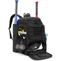 Sac de baseball pour adultes et jeunes Sac à dos de baseball Sac de softball avec support de casque Compartiment à chaussures